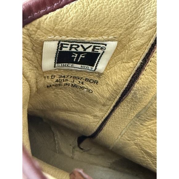 Frye Melissa Button Short Burgundy Leather Side Zip Booties Women’s Size 11B - Picture 13 of 13